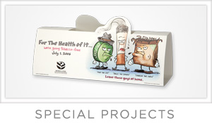 Internal Communications Graphic Design Project for Tobacco Free Campaign - Table Tent