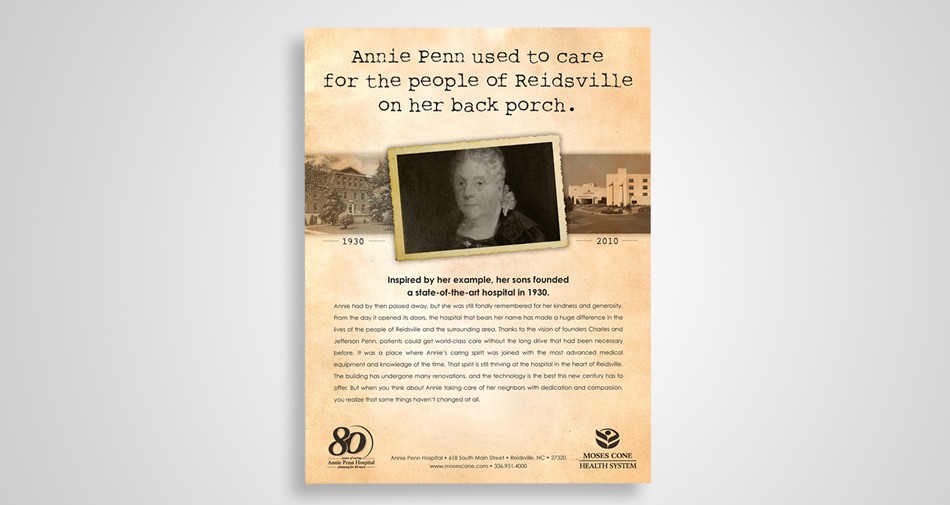 Newspaper Advertisement for Cone Health and Annie Penn Hospital