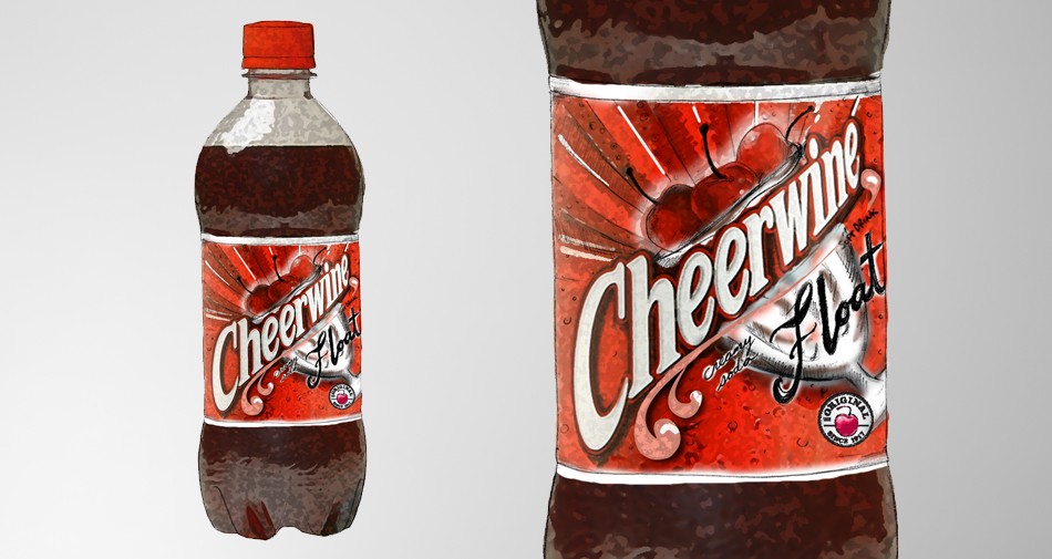 Label design concept for Cheerwine 16oz. Bottle