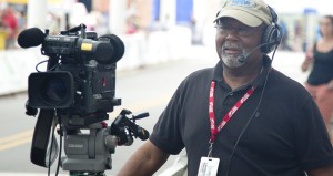 Photograph of camera man at the High Point Cycling Classic