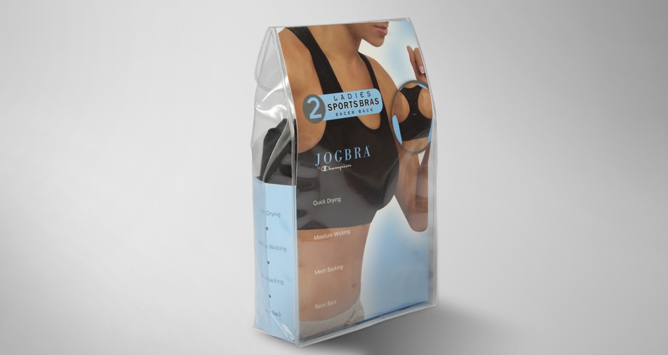 Sports bra packaging design for Champion