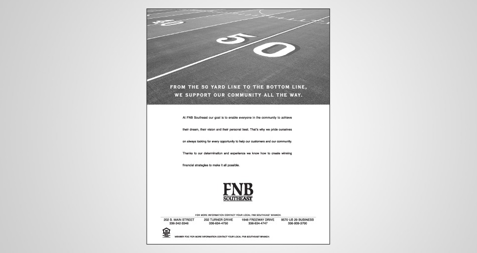 Program advertising for FNB Southeast Bank 