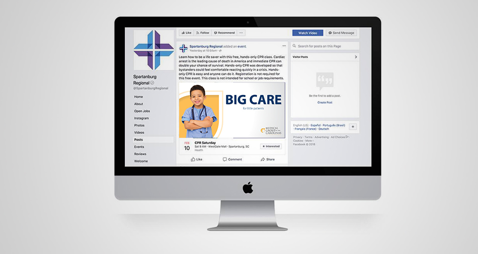 Online Advertisement for Spartanburg Regional Health System